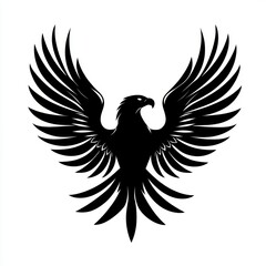 Obraz premium Majestic eagle silhouette in flight with spread wings