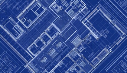 Obraz premium Blue print floor plan, architectural background