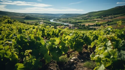 Vineyard Landscape with Rolling Hills