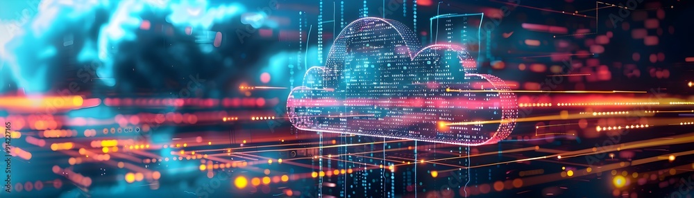 Poster secure and efficient cloud computing infrastructure with servers and data lines