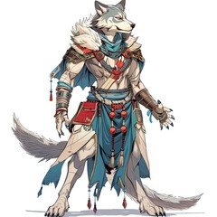 Fototapeta premium Anime Dog Warrior. AI generated art illustration.