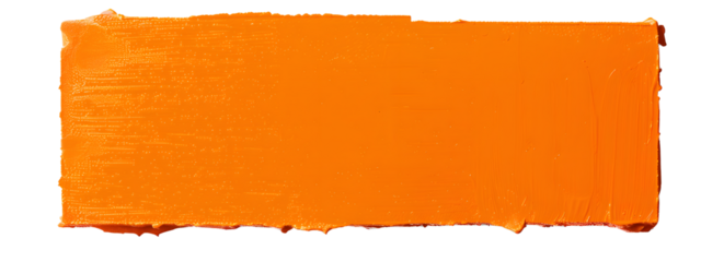 Orange block of paint isolated on transparent background