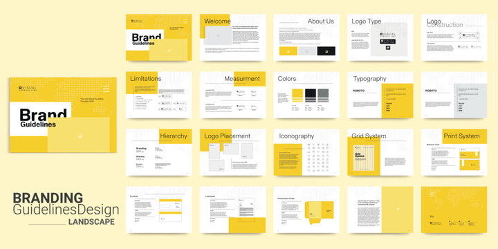 Yellow Branding Guideline Design Minimal Brand Guideline Brand Manual Brand Style Guide	