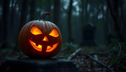 halloween pumpkin in the garden