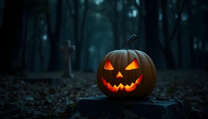 halloween pumpkin in the night