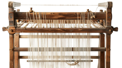 Wooden loom on transparent background 