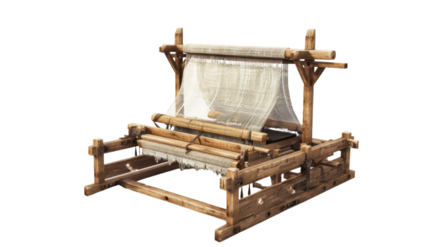 Wooden loom on transparent background  - Powered by Adobe