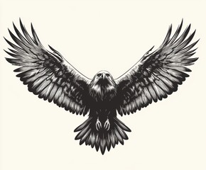 Fototapeta premium Majestic eagle soaring with outspread wings