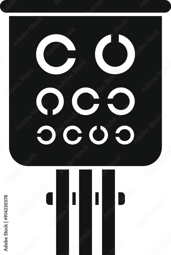 Wall mural Black and white icon of an eye test chart used during an eye exam by an ophthalmologist