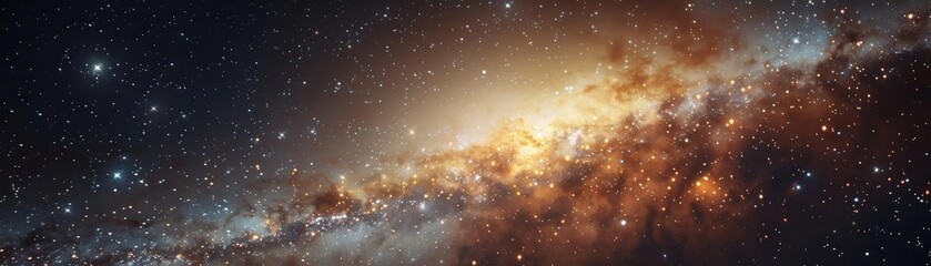 Obraz premium Stunning view of the Milky Way galaxy, showcasing vibrant galaxies, stars, and cosmic dust in an awe-inspiring cosmic landscape.