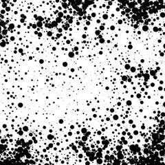 Black color splash seamless texture on a white background