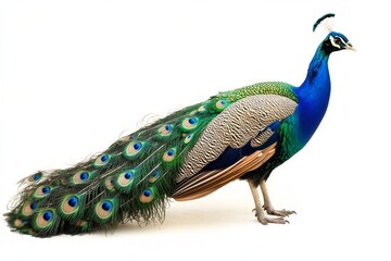 Fototapeta premium Isolated peacock feathers on transparent background