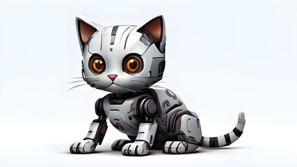 cat robot isolated on white