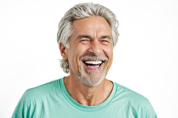 Obraz premium Happy Senior Man Smiling With White Teeth
