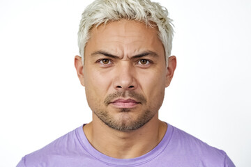 Obraz premium Portrait of a young man with a serious expression