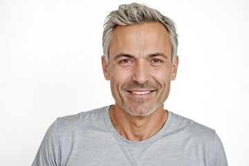 Obraz premium Portrait of a smiling man with grey hair