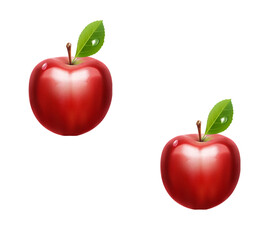 red apple with leaf