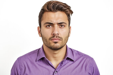 Fototapeta premium Portrait of a Young Man with a Serious Expression