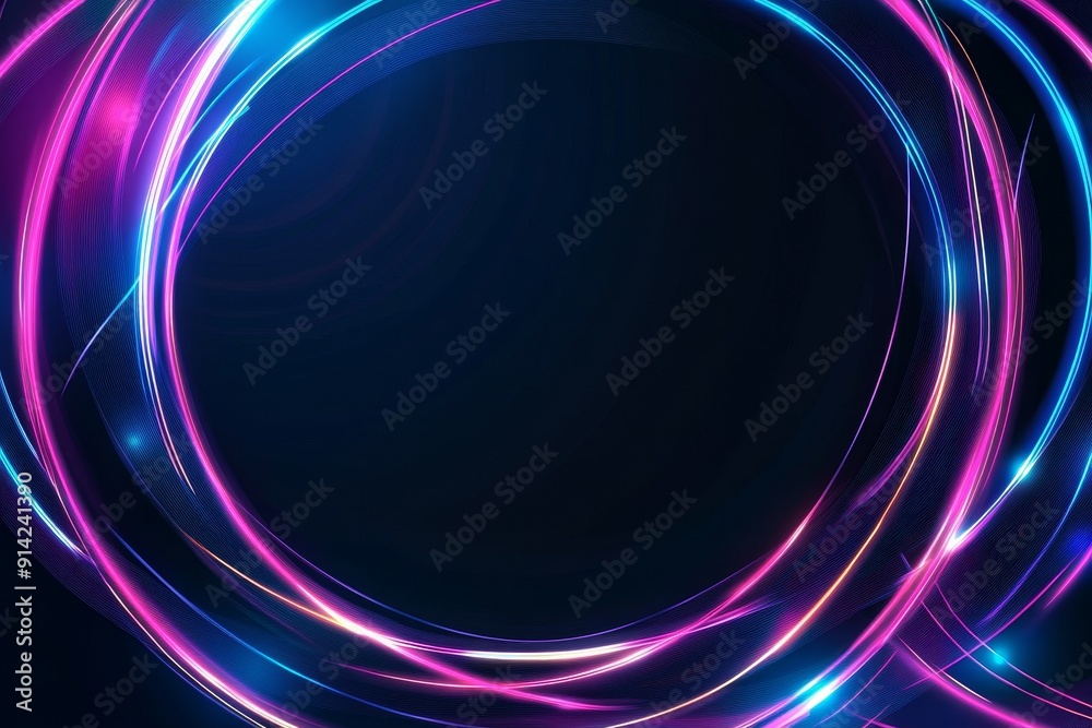 Poster the concept of big data and technology in a digital tech circle on a dark background. 3d rendering.