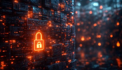 Regulatory Documentation and Enhanced Data Security Measures, scene featuring a stack, digital padlock and security symbols