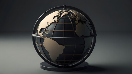 Minimalistic icon of a globe with a simple background