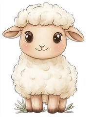 Cute Cartoon Sheep Illustration