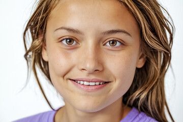 Fototapeta premium Portrait of a young woman with a warm smile