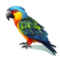 Fototapeta premium Beautiful colored drawing of a macaw parrot. on a white background