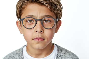Fototapeta premium Portrait of a Boy Wearing Glasses