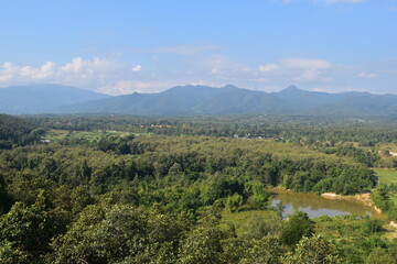 The local corn and rice fields in rural Northern Thailand