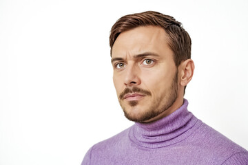 Obraz premium Portrait of a Man with a Skeptical Expression