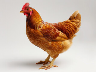 Fototapeta premium A Detailed Close-Up of a Proud Brown Chicken in Natural Pose