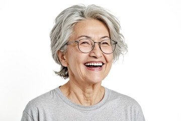 Fototapeta premium Happy senior woman laughing with white teeth
