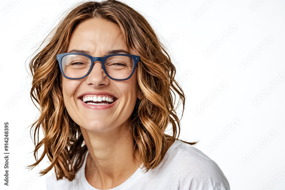 Wall mural Happy Woman Wearing Glasses