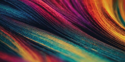 A colorful, wavy line of hair with a rainbow of colors