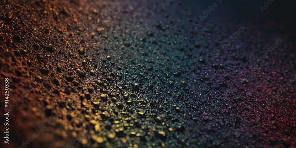 Aufkleber a close up of a wet surface with a rainbow of colors