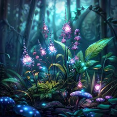 Obraz premium Twinkling lights adorn lush green Christmas tree branches