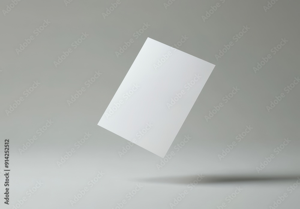 Poster a4 format blank paper note template. white sheet paper mock up. 3d illustration.