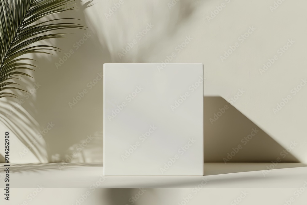 Poster an elegant long square cardboard package box mockup on a light grey background. a 3d illustration. a
