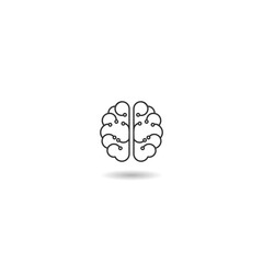 Artificial Intelligence brain icon with shadow