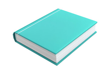 Closed turquoise book with a plain cover, isolated on a transparent background. Ideal for education, literature, and reading concepts.