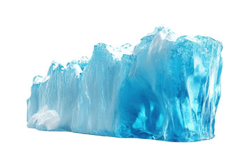 Fototapeta premium Crystal clear iceberg with vivid blue hues, isolated on a transparent background. showcasing the beauty and purity of ice formations.