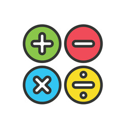 Fototapeta premium Plus Minus Multiple Division Math equations icon vector illustration 