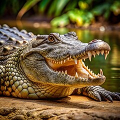 Obraz premium Crocodile Icon Design for Reptiles and Nature Themes