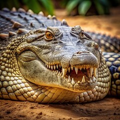 Obraz premium Crocodile Icon Design for Reptiles and Nature Themes