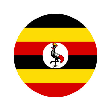 Round Uganda flag icon
