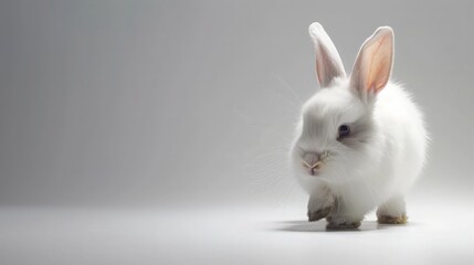 Obraz premium A fluffy white bunny rabbit