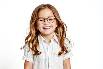 Obraz premium Happy Little Girl with Glasses