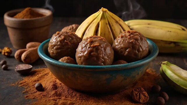 Rellenos de pl&aacute;tano, banana balls traditional food of Guatemala