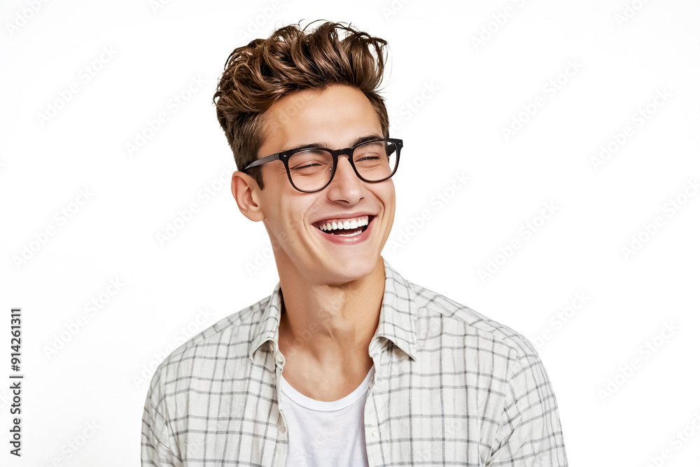 Poster Portrait of a smiling man in glasses